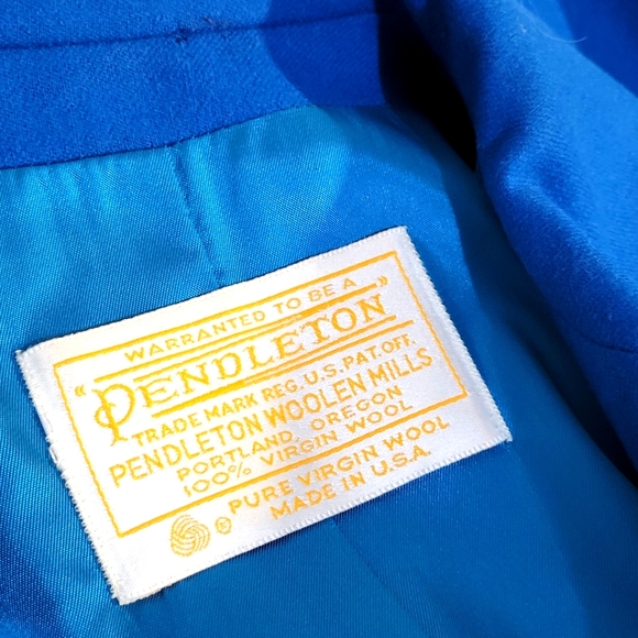 Vintage Pendleton Blue Double-Breasted Women's Coat - Picture 4 of 11